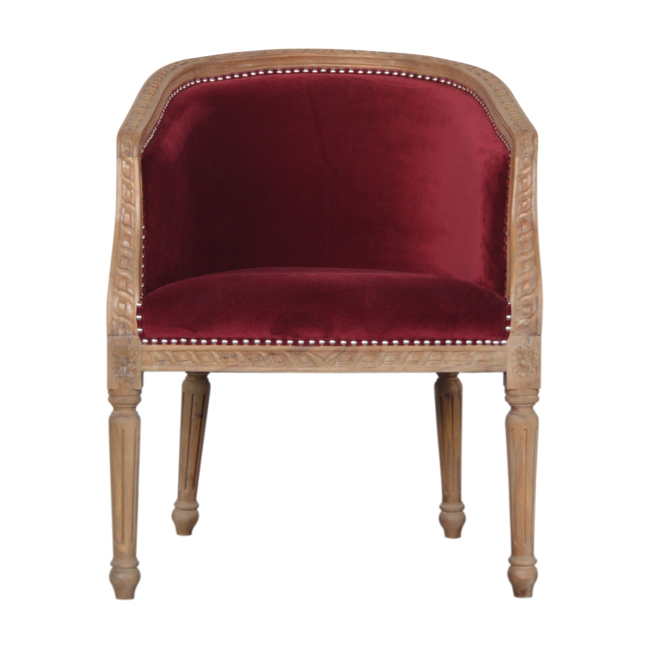 Canada Wine Red Velvet Occasional Chair Suppliers