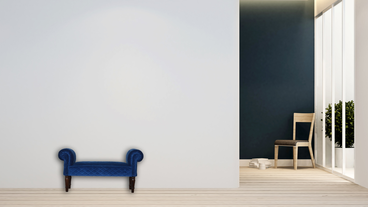 Canada Royal Blue Quilted Velvet Bench Suppliers