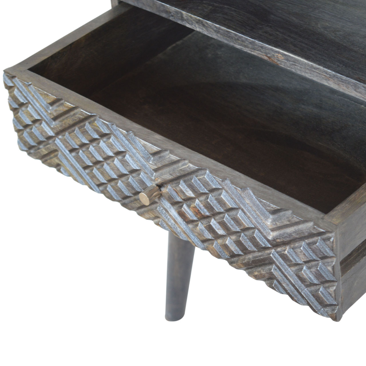 Ash Black Carved Drawer Bedside for reselling