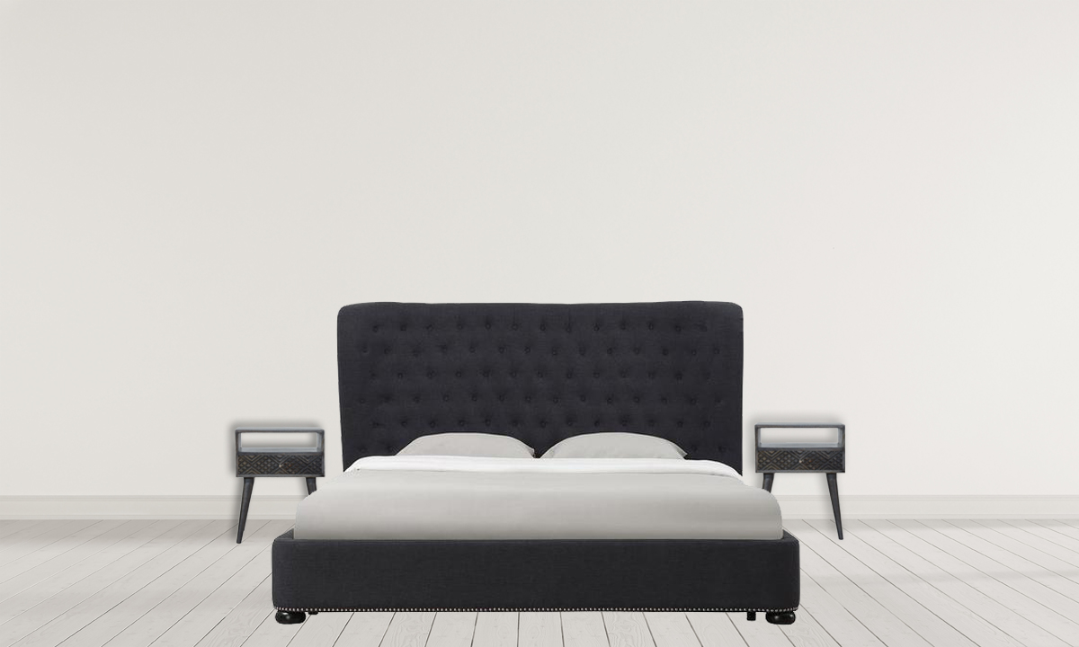 Canada Ash Black Carved Drawer Nightstand Suppliers