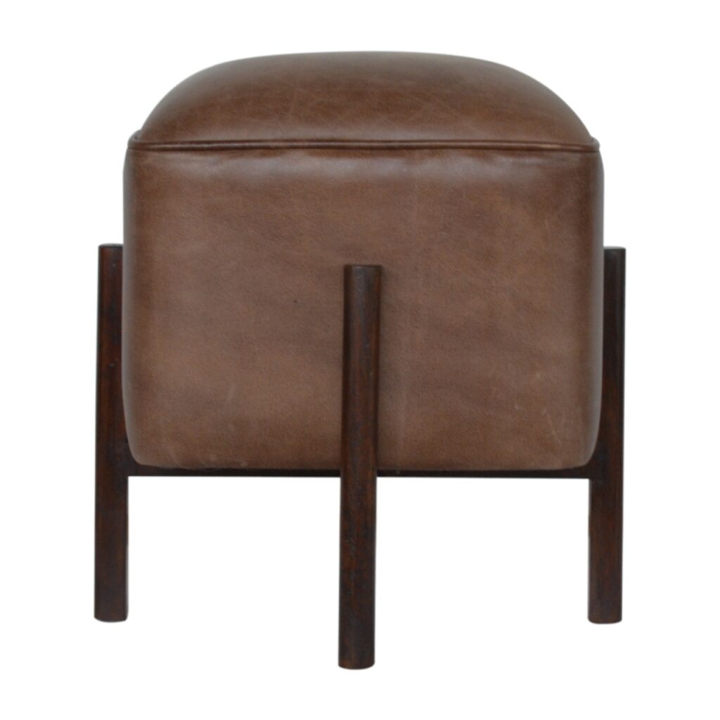 Canada Brown Solid Leather Footstool Suppliers