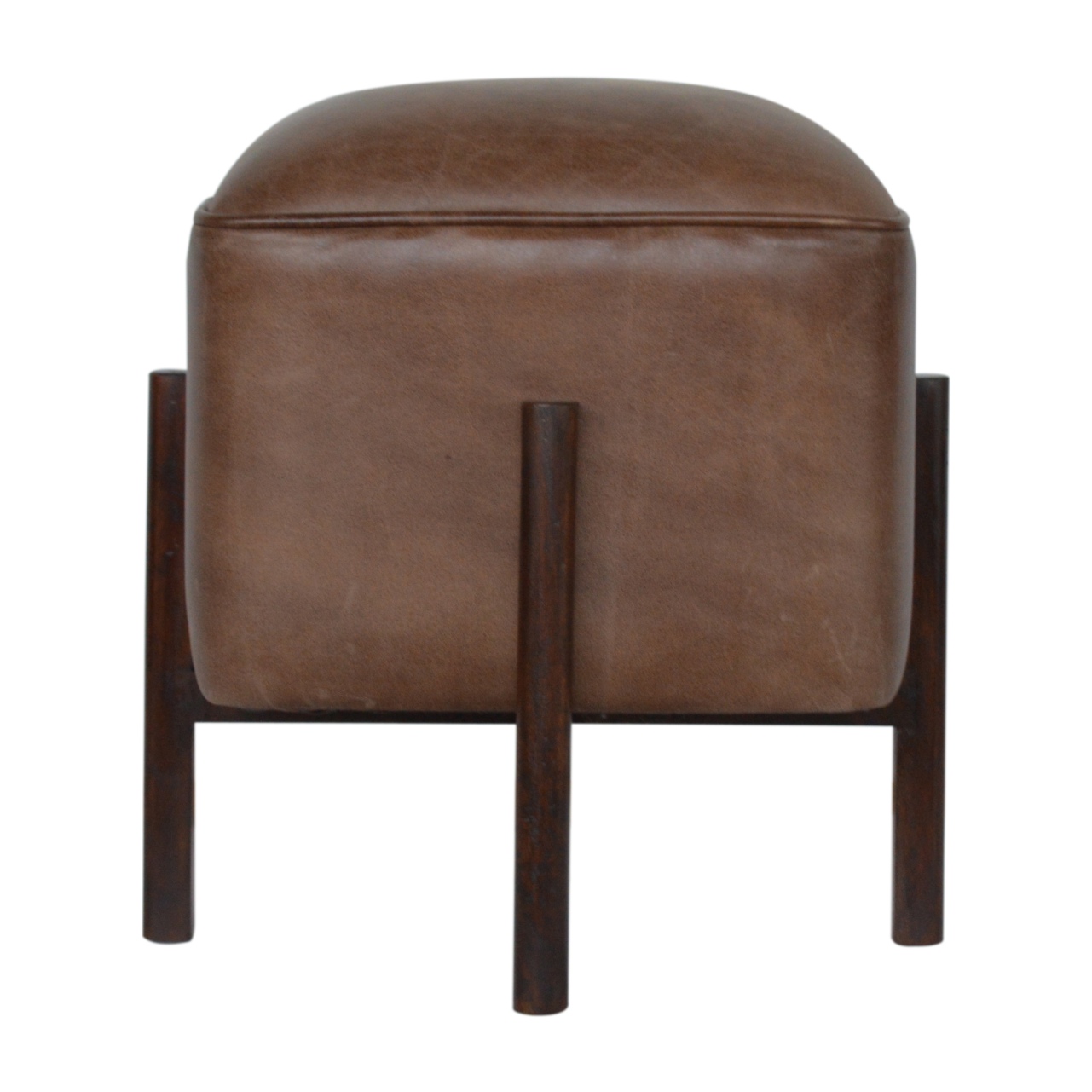 Canada Brown Solid Leather Footstool Suppliers