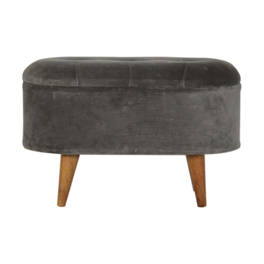 Canada Grey Velvet Storage Footstool Suppliers