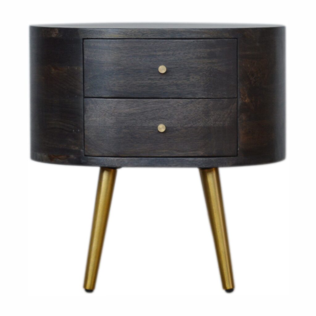 Canada Ash Black Nightstand with Brass Legs Suppliers