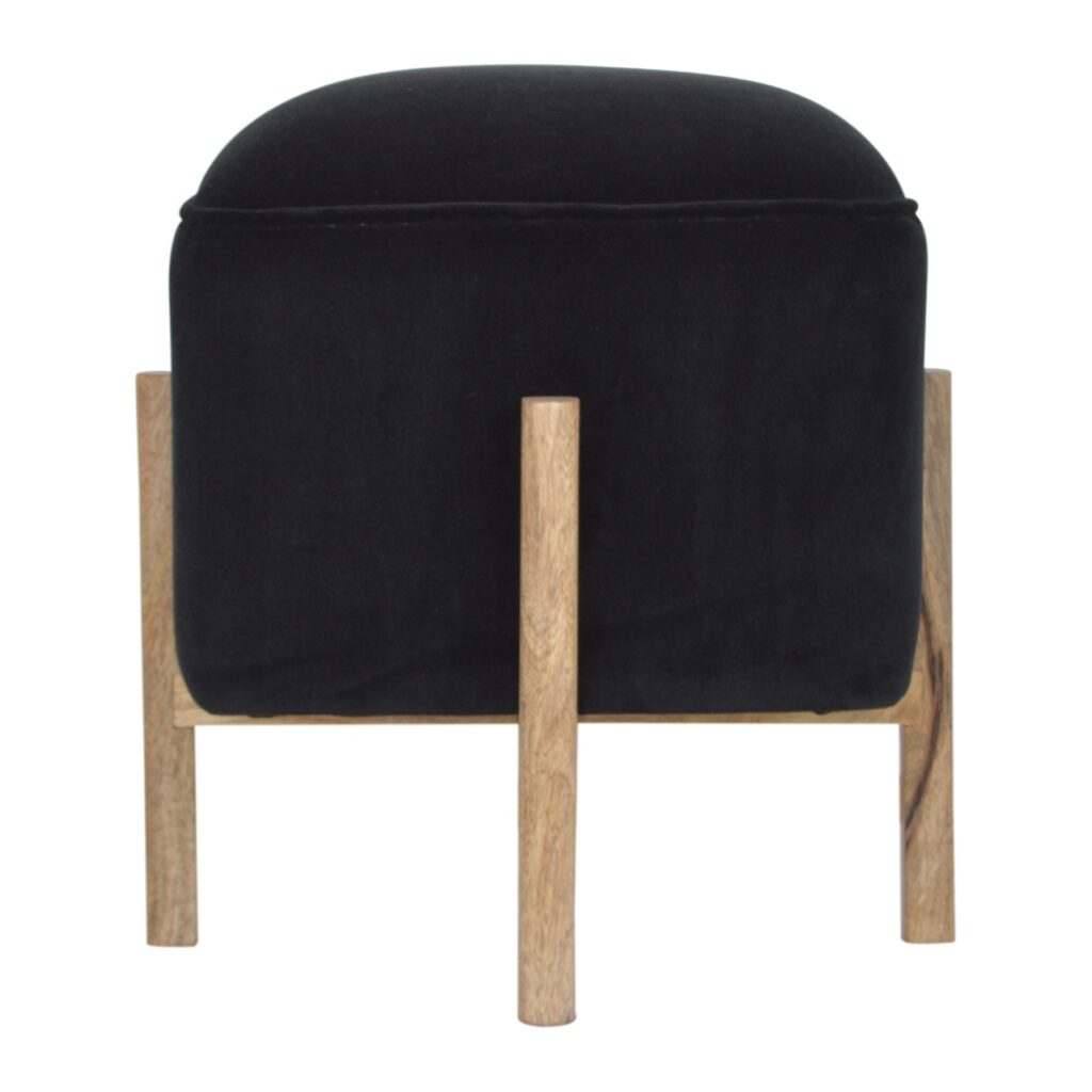Canada Black Velvet Solid Wood Footstool Suppliers