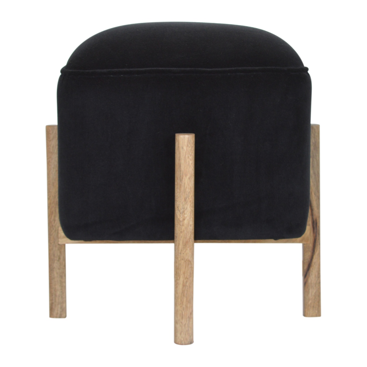 Canada Black Velvet Solid Wood Footstool Suppliers