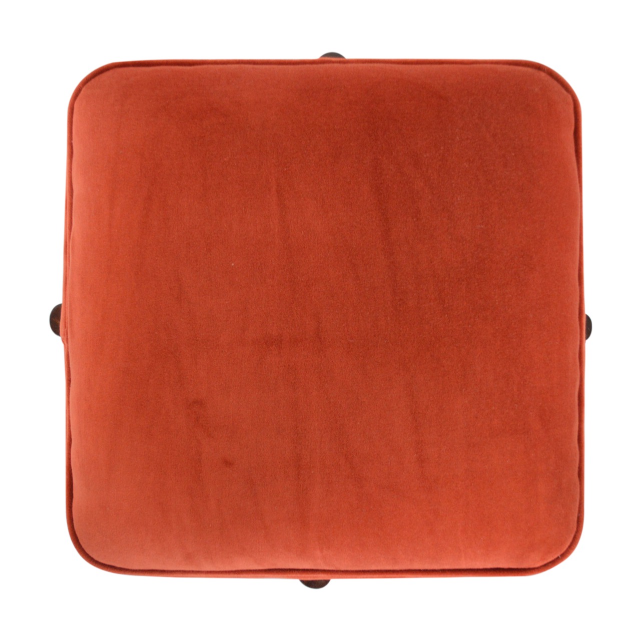 wholesale Brick Red Velvet Footstool with Solid Wood Legs for resale