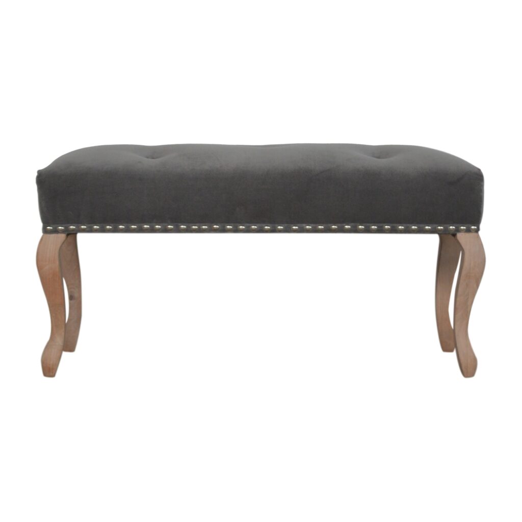 Canada French Style Grey Velvet Bench Suppliers