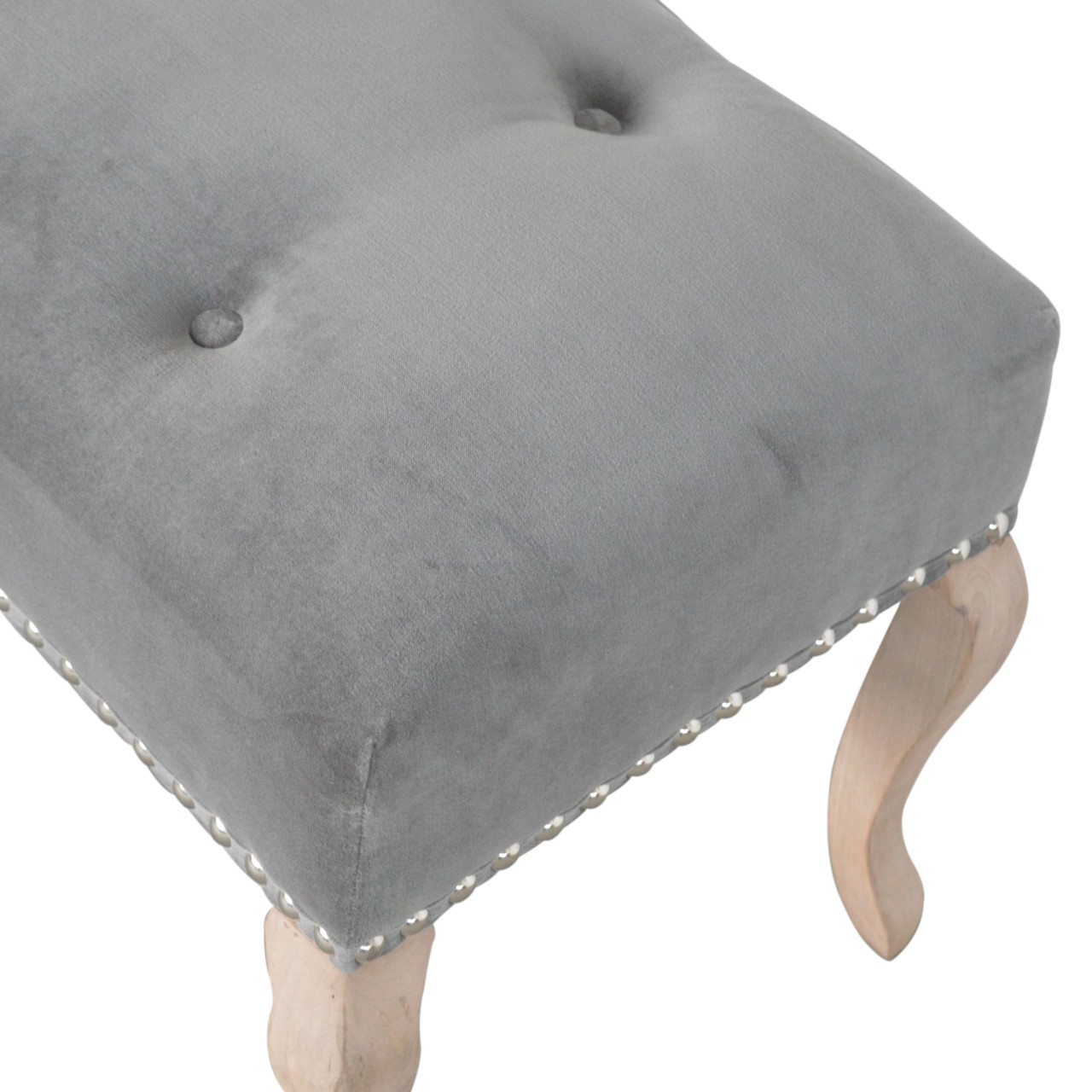 French Style Grey Velvet Bench for reselling