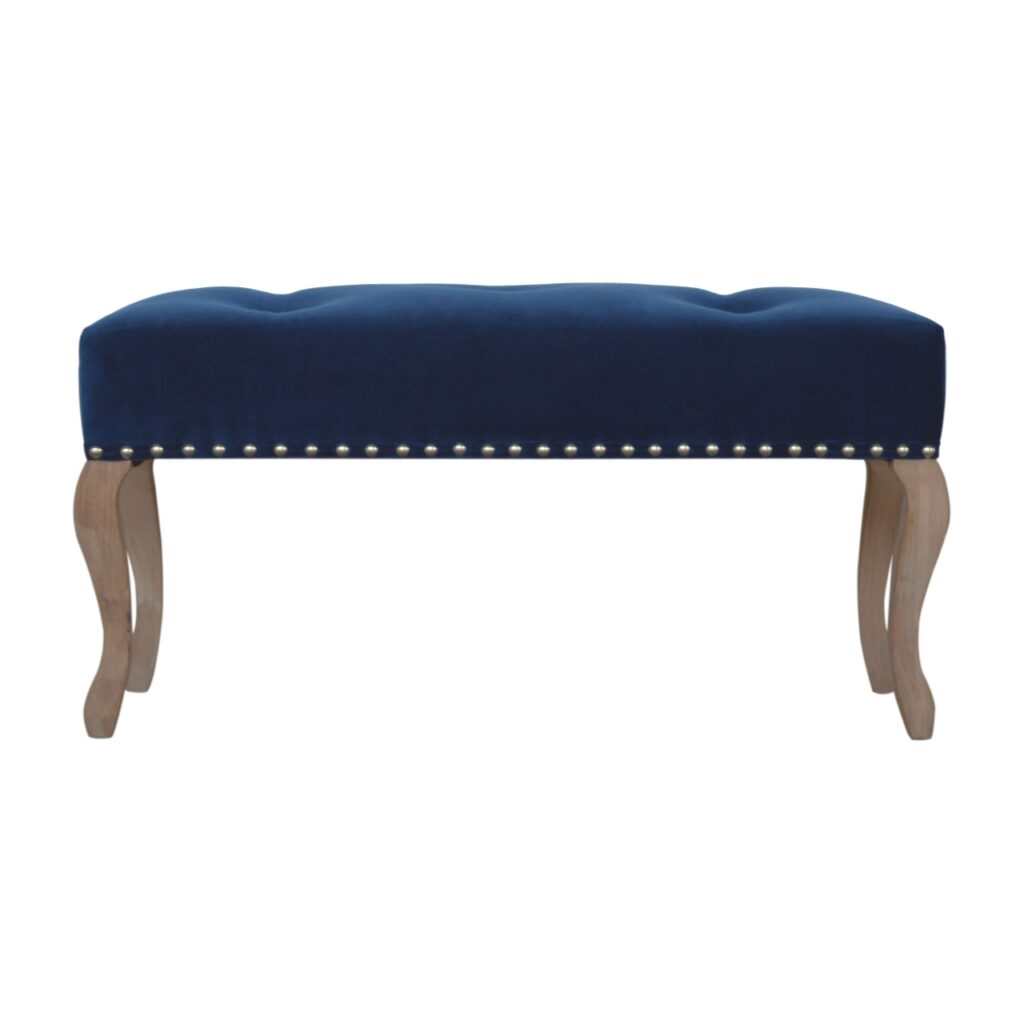 Canada French Royal Blue Velvet Bench Suppliers