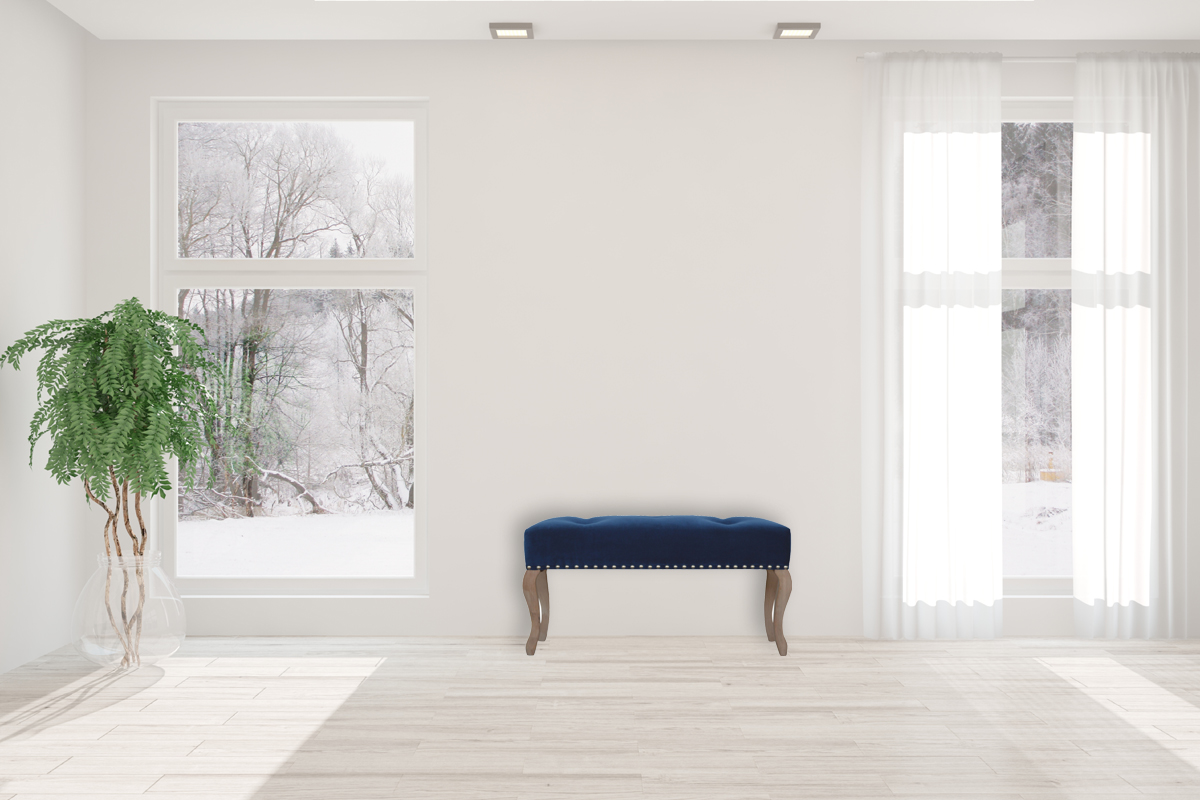 Canada French Royal Blue Velvet Bench Suppliers