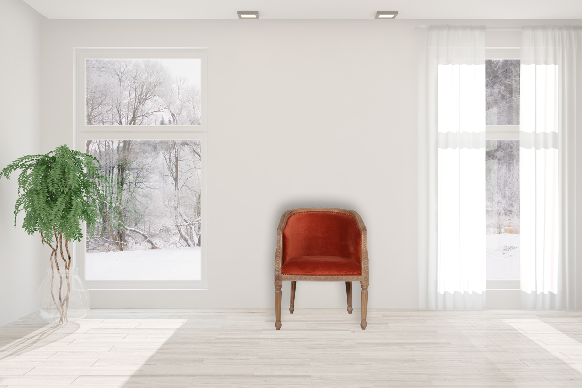 Rust Velvet Occasional Chair - Image 10