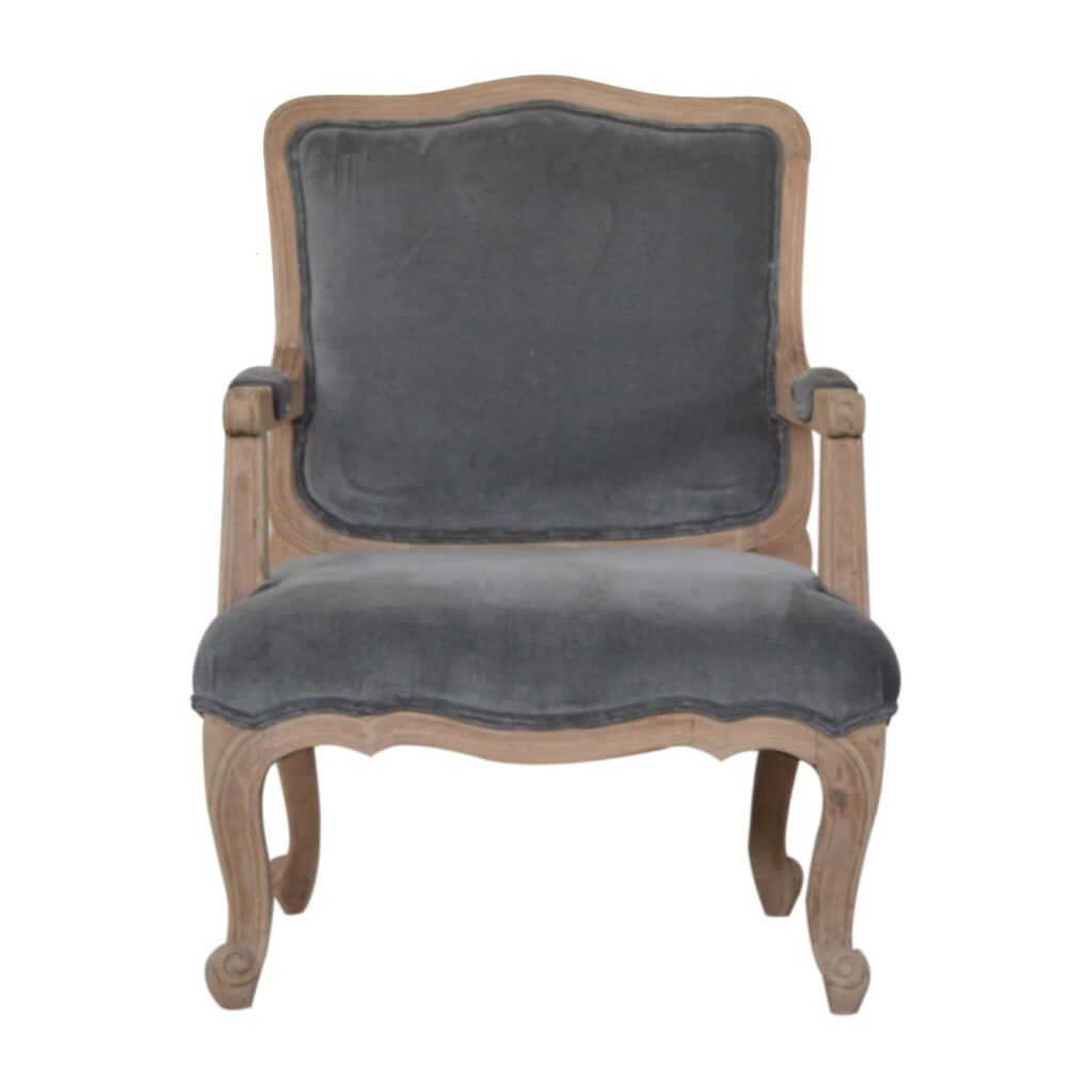 Canada Grey Velvet French Style Chair Suppliers