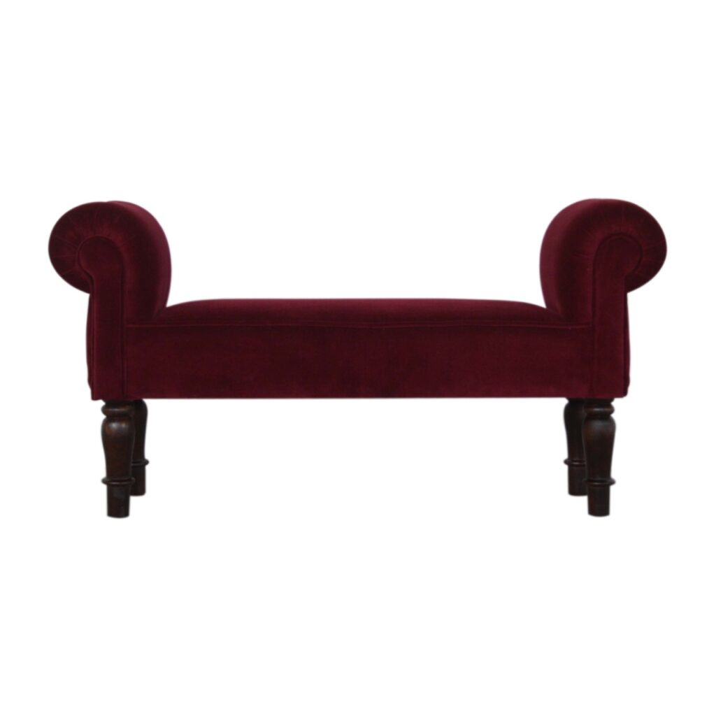 Canada Wine Red Velvet Bench Suppliers