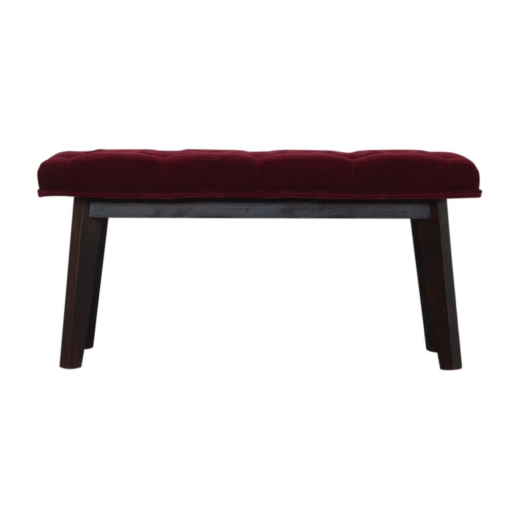 Canada Wine Red Velvet Hallway Bench Suppliers