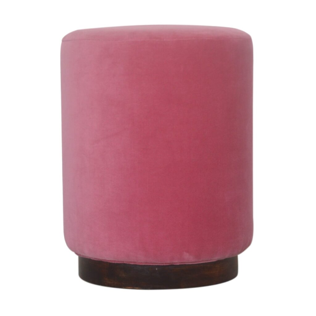 Canada Pink Velvet Wooden Footstool Suppliers