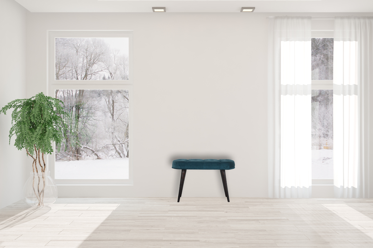 Canada Teal Cotton Velvet Button Bench Suppliers