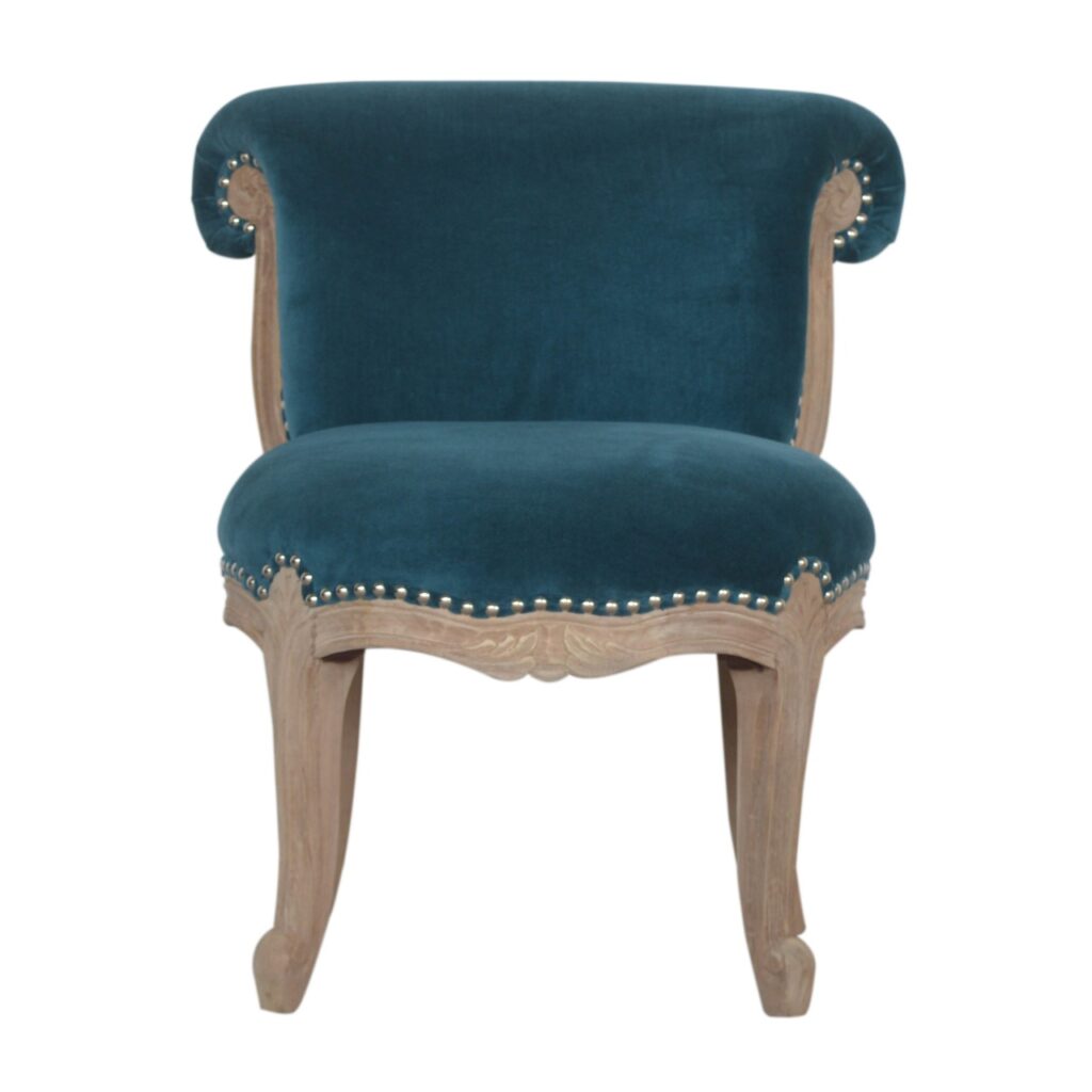 Canada Teal Velvet Studded Chair Suppliers