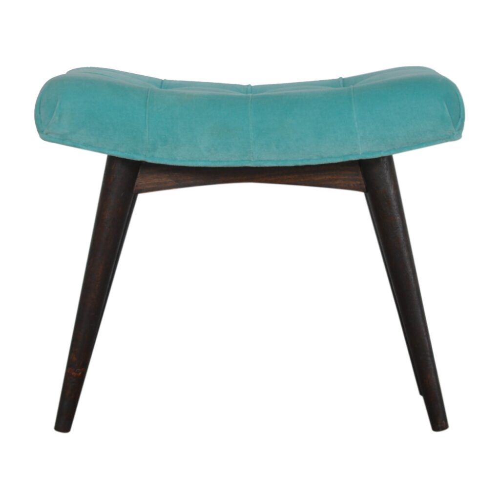 Canada Aqua Cotton Velvet Curved Bench Suppliers