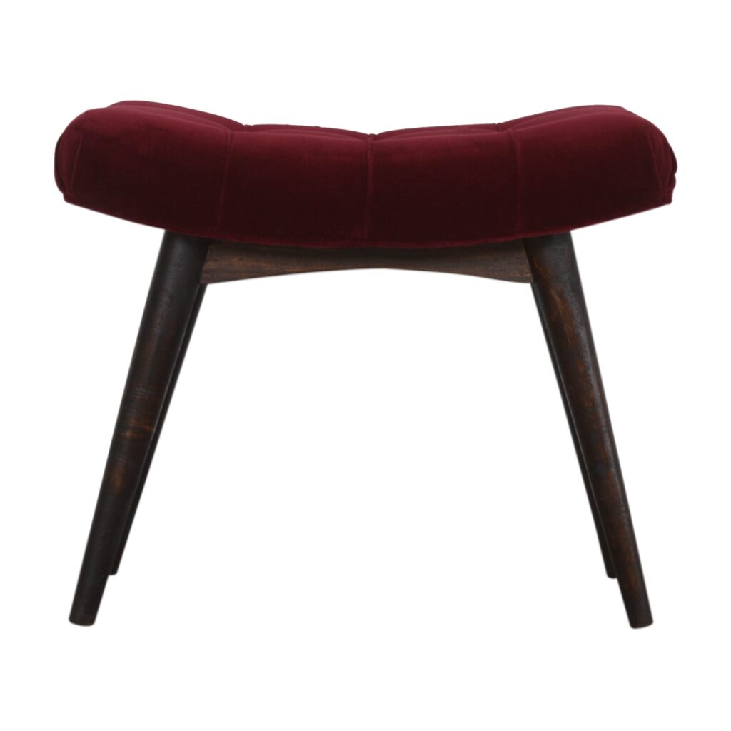 Canada Wine Red Cotton Velvet Curved Bench Suppliers