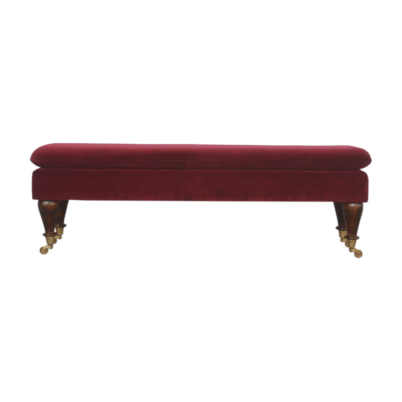 Canada Wine Red Velvet Castor Bench Suppliers