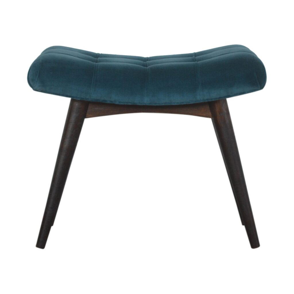 Canada Teal Cotton Velvet Curved Bench Suppliers