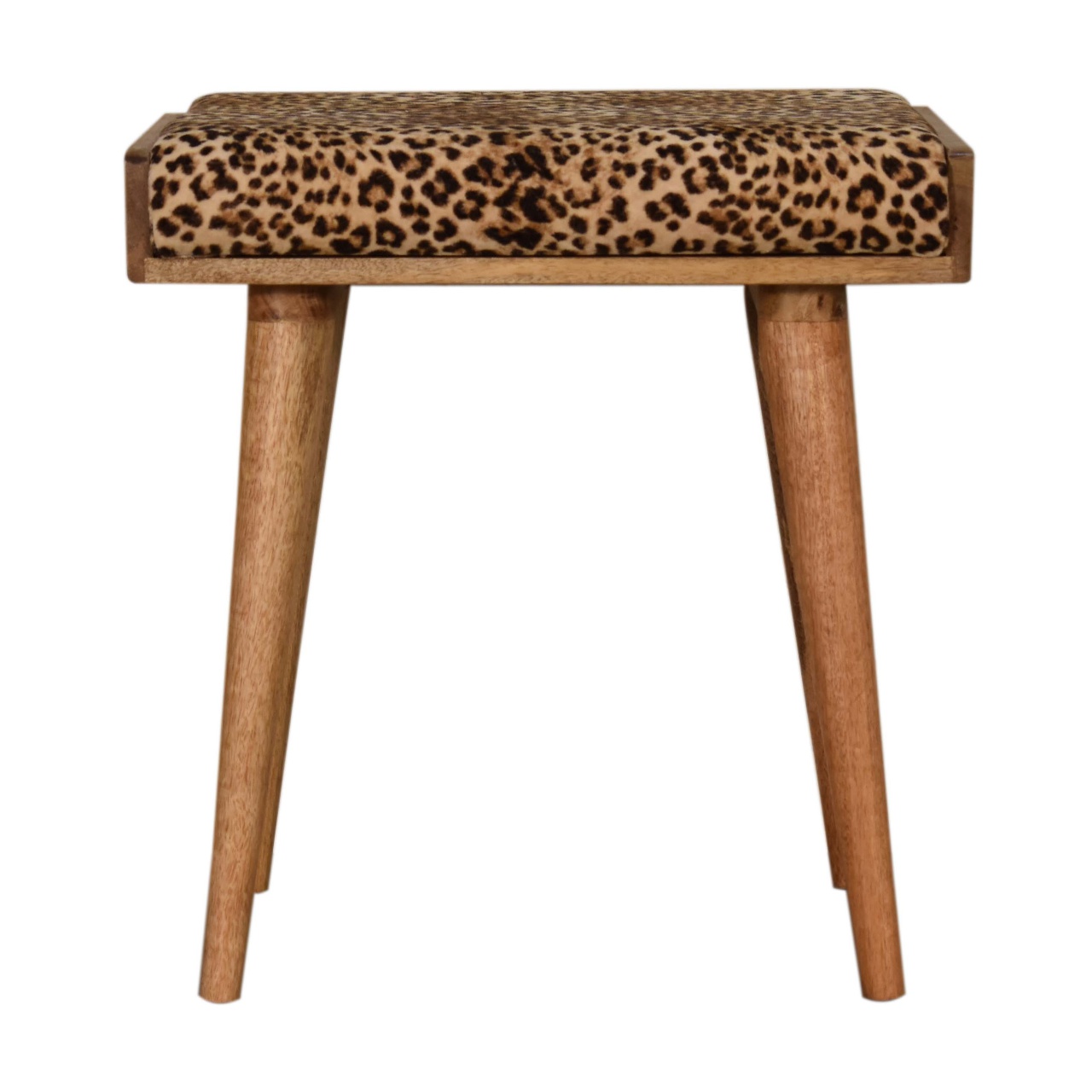 Canada Leopard Velvet Tray Style Footstool Suppliers