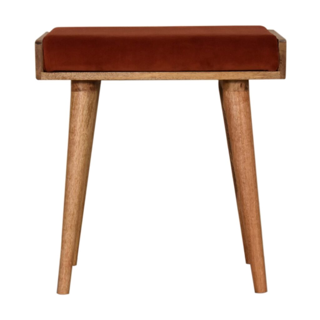 Canada Brick Red Velvet Tray Footstool Suppliers