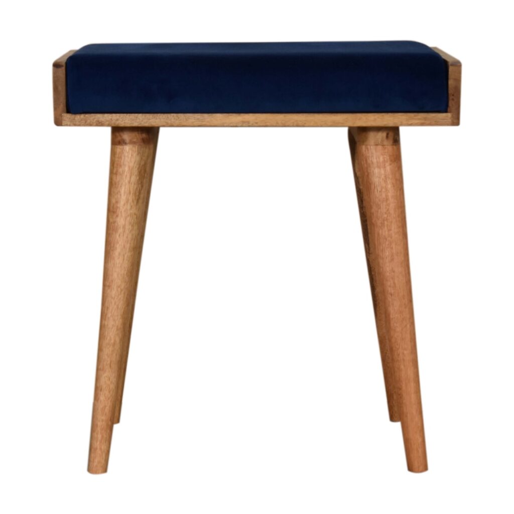 Canada Royal Blue Velvet Tray Footstool Suppliers