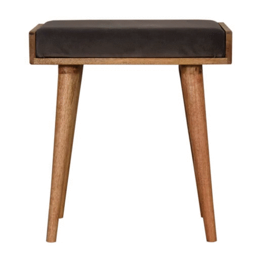 Grey Velvet Tray Style Grey Footstool for wholesale