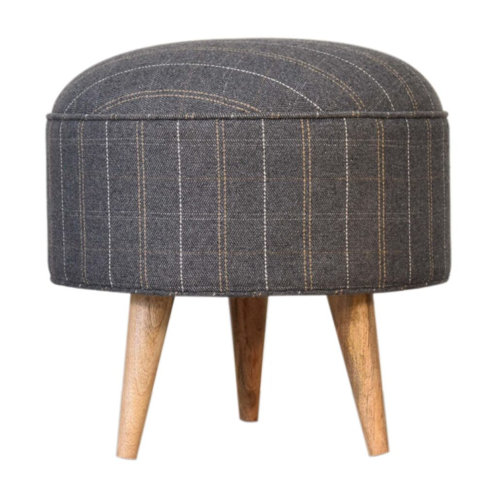 Canada Pewter Tweed Nordic Style Footstool Suppliers