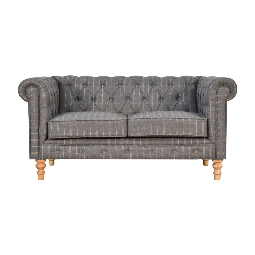 Canada Pewter Tweed 2 Seat Chesterfield Suppliers