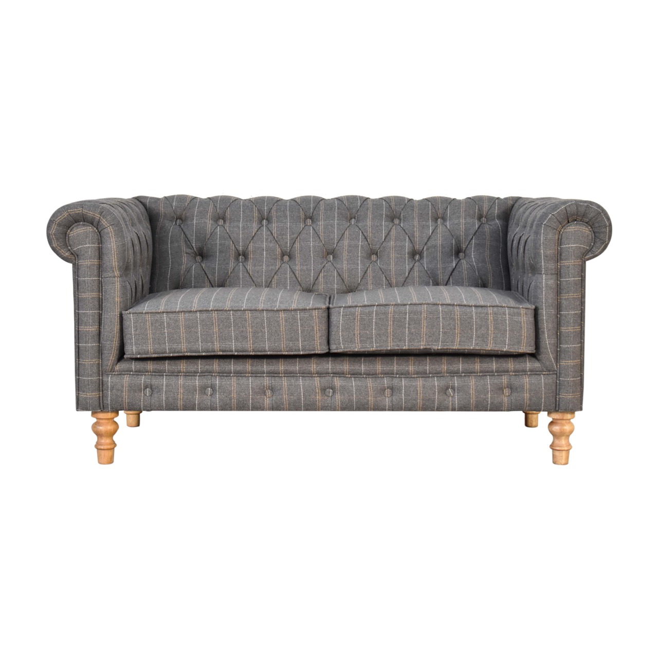 Canada Pewter Tweed 2 Seat Chesterfield Suppliers