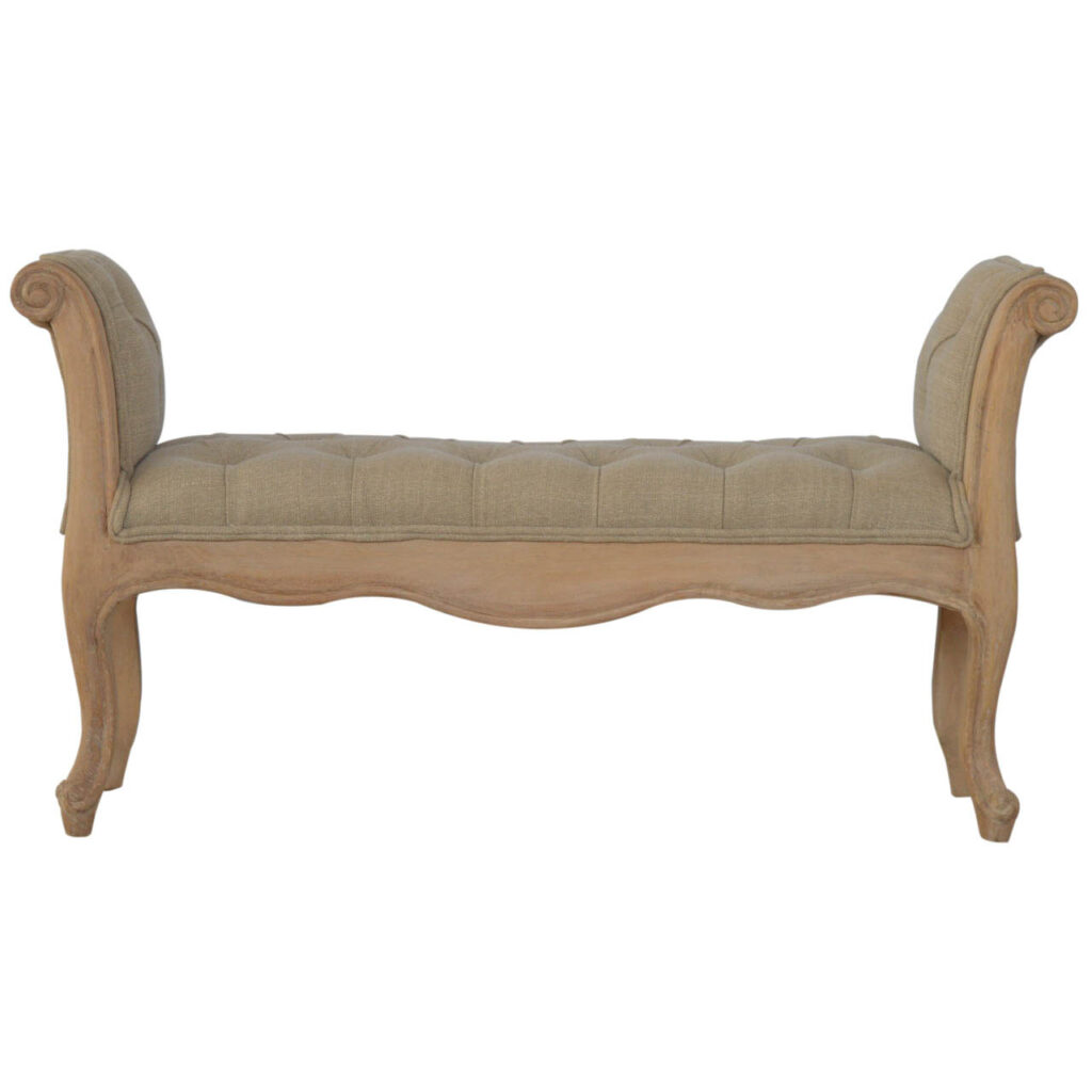 Canada Carved French Style Mud Linen Bench Suppliers