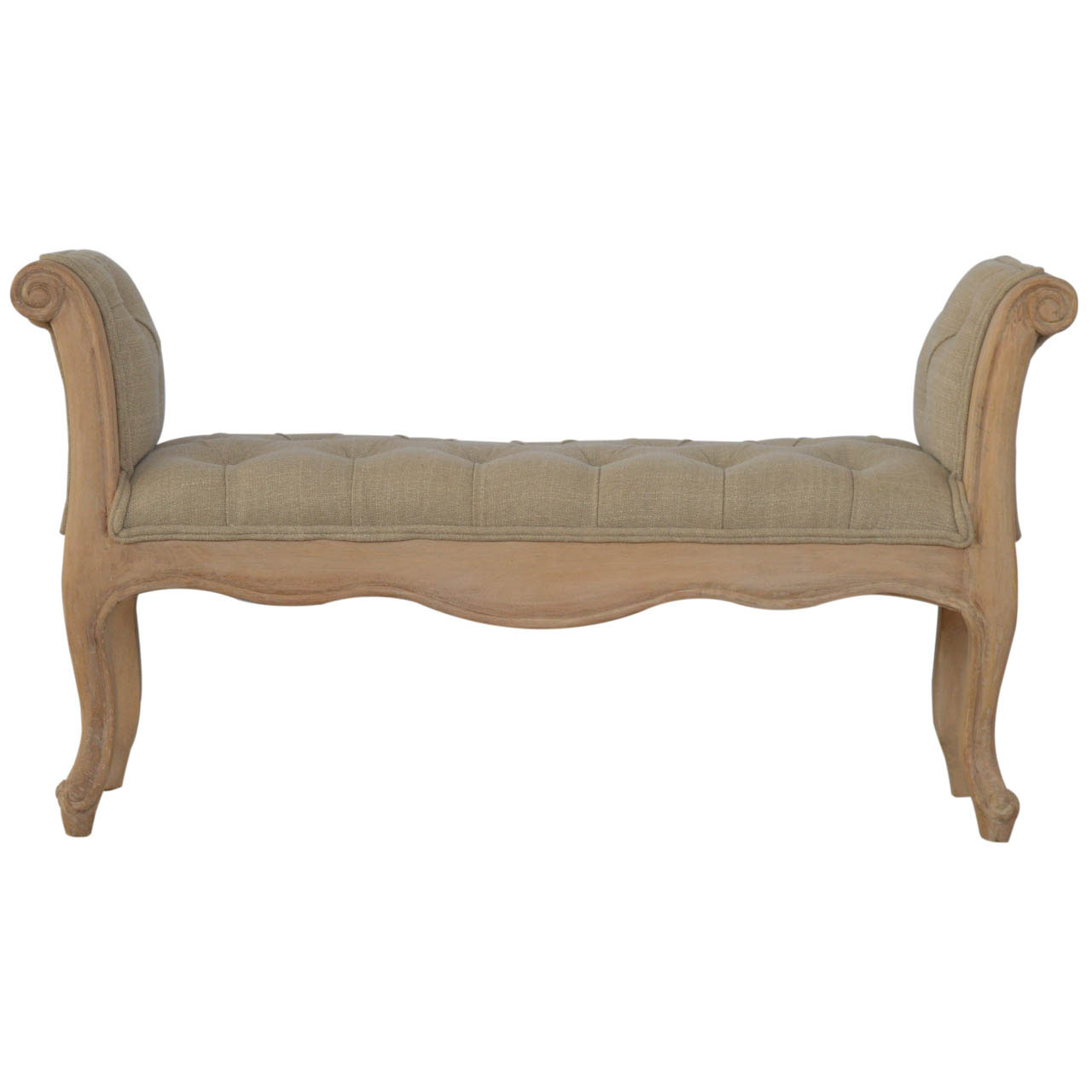 Canada Carved French Style Mud Linen Bench Suppliers