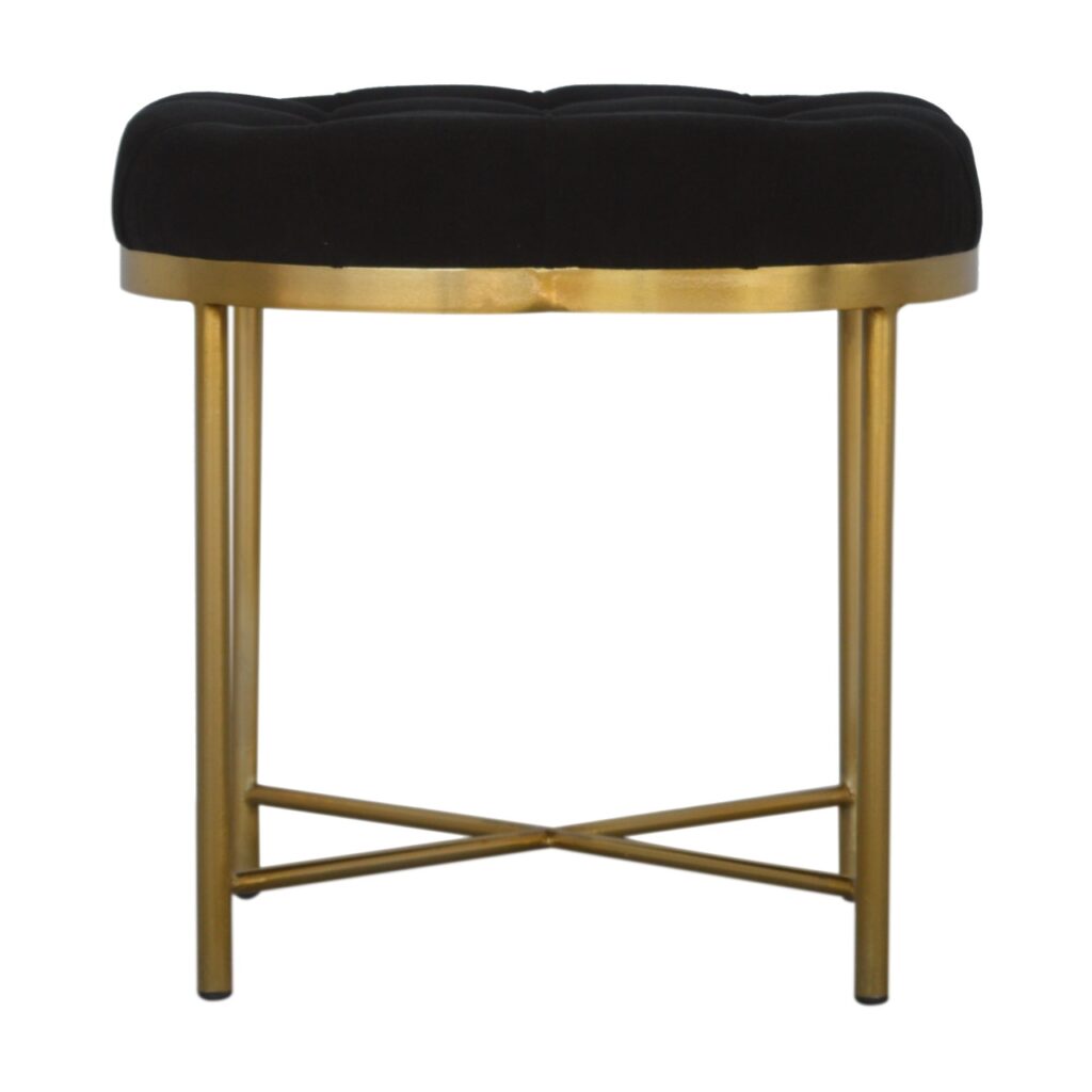 Canada Clover Black Velvet Footstool Suppliers