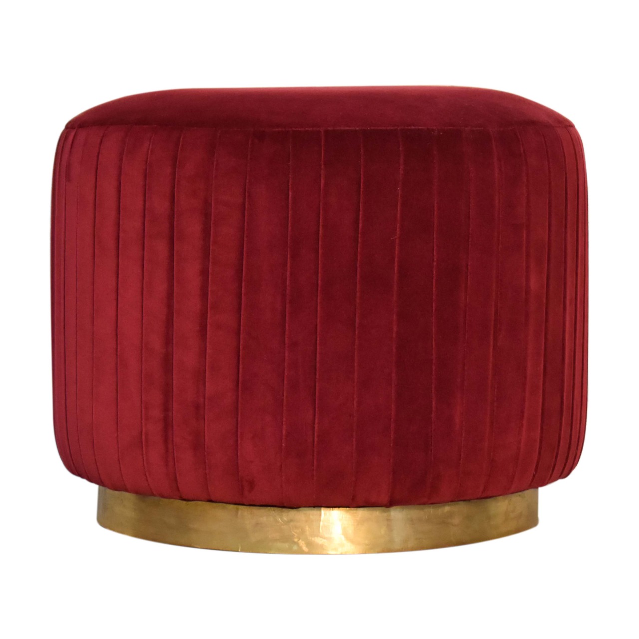 Canada Wine Velvet Pleated Footstool Suppliers