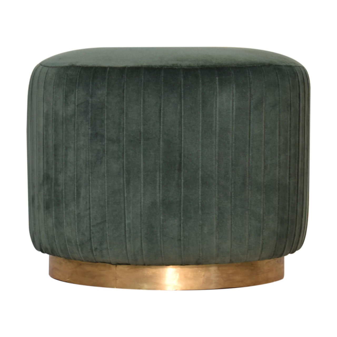 Canada Emerald Velvet Pleated Footstool Suppliers