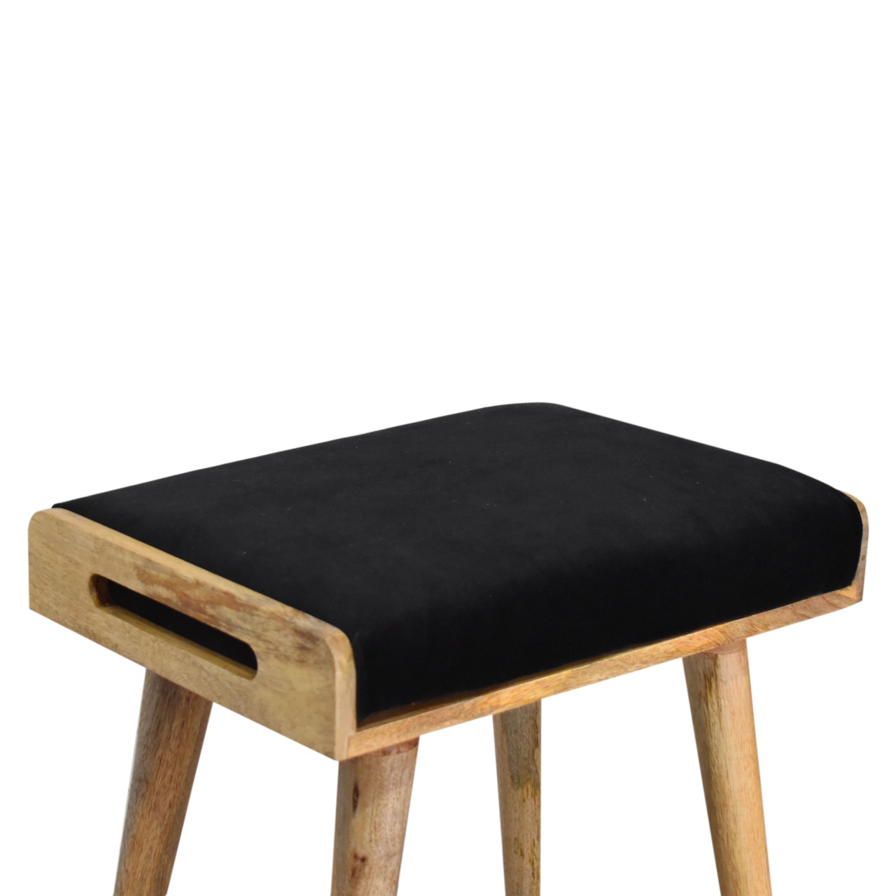 Black Velvet Tray Style Footstool for resell