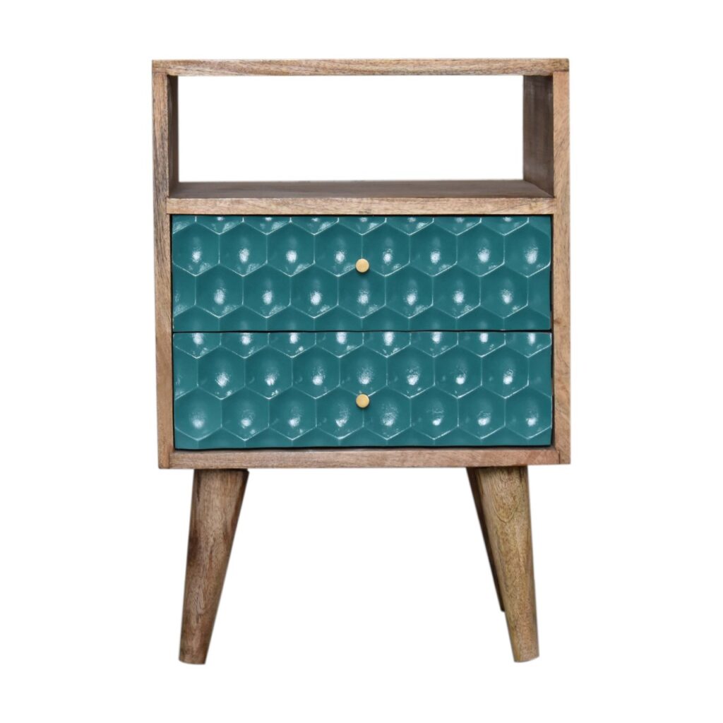 Canada Honeycomb Teal Open Slot Nightstand Suppliers