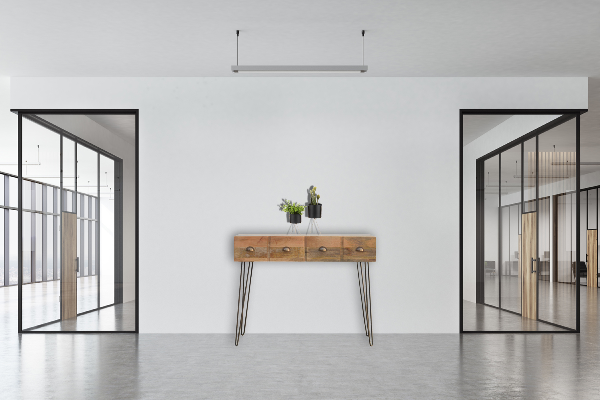 Iron Base 2 Drawer Console Table - Image 10