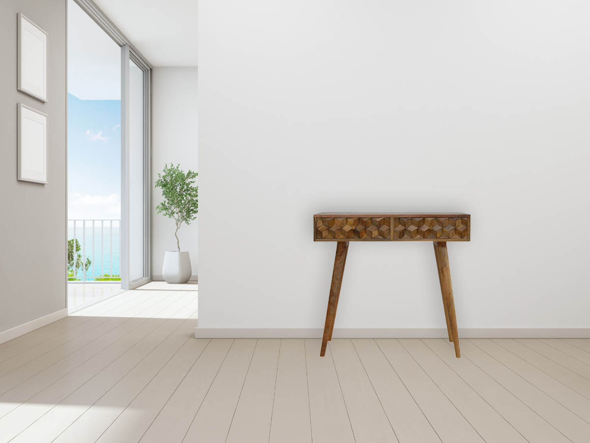 Cube Carved Console Table - Image 10