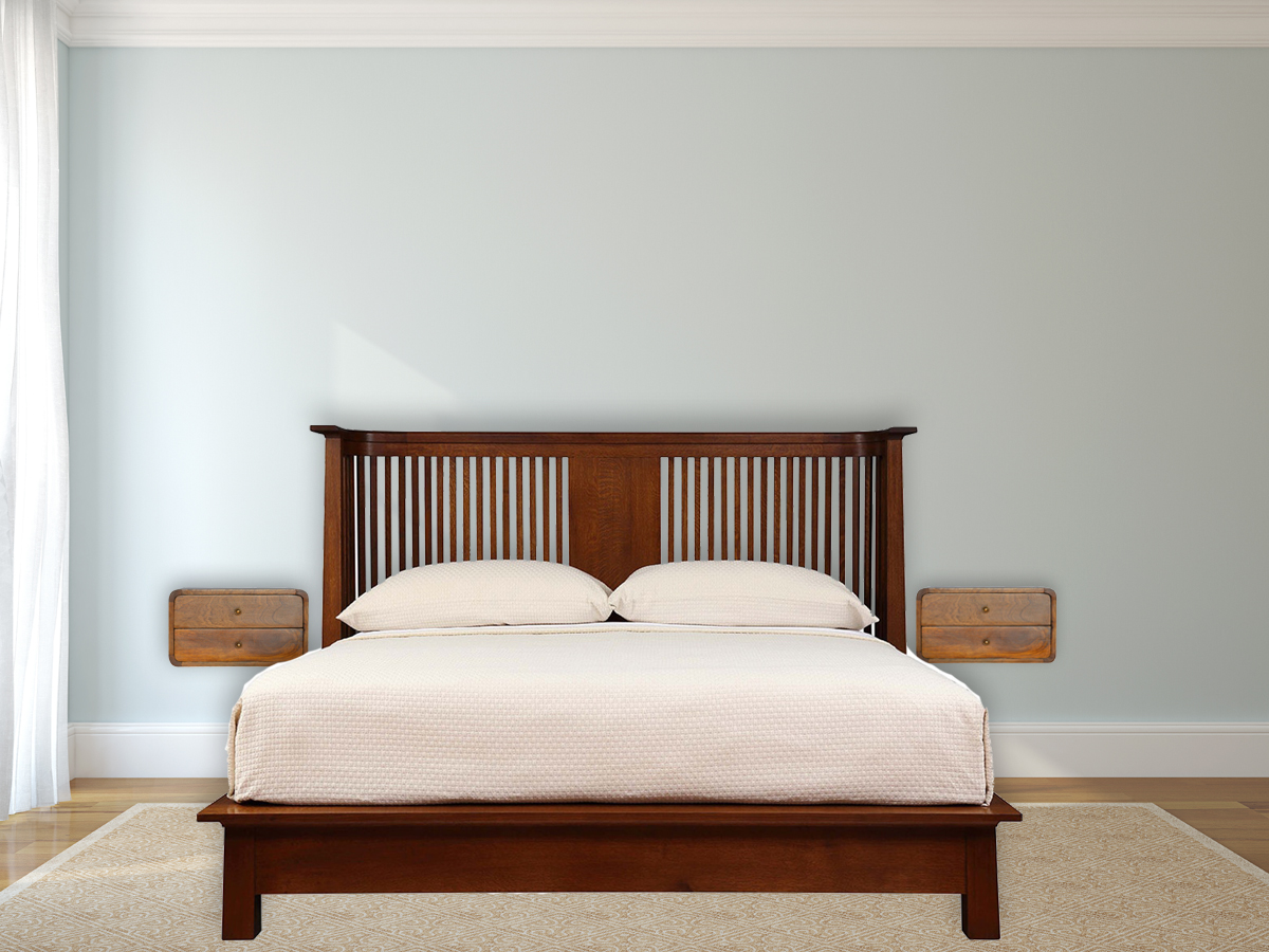 Floating Curved Chestnut Nightstand - Image 11