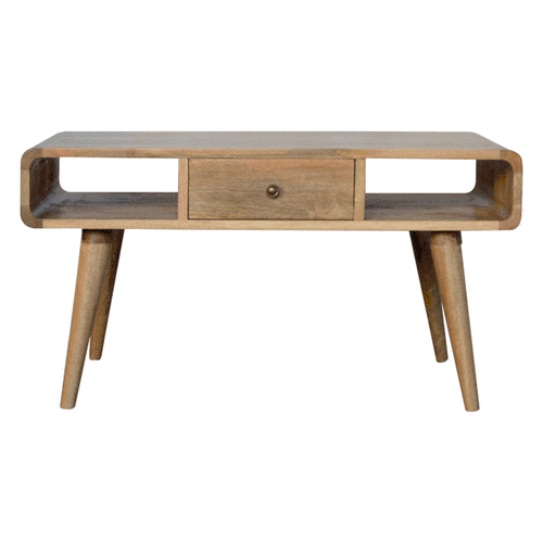 Curved Oak-ish Coffee Table - Image 11