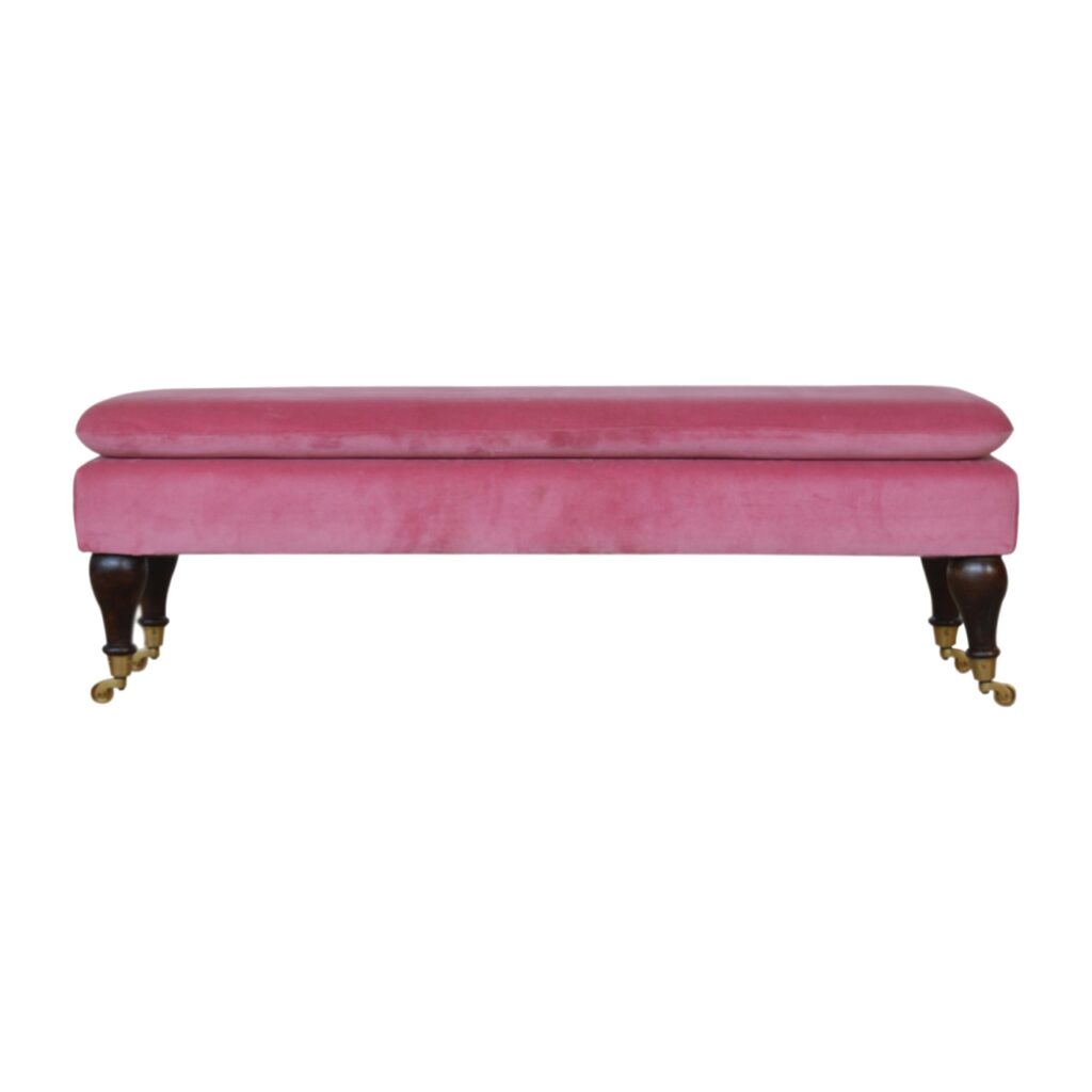 Canada Pink Velvet Castor Bench Suppliers