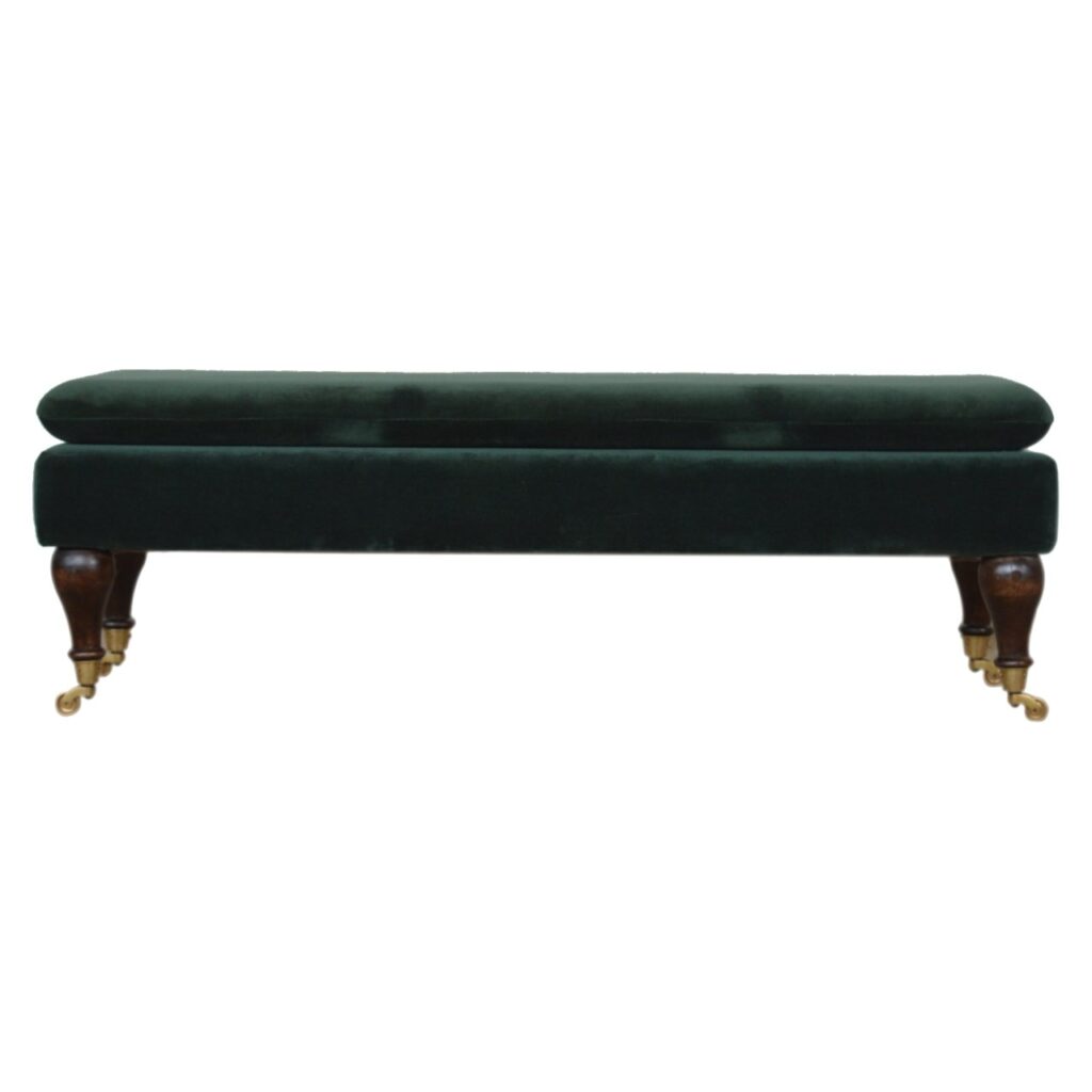 Canada Emerald Velvet Castor Bench Suppliers
