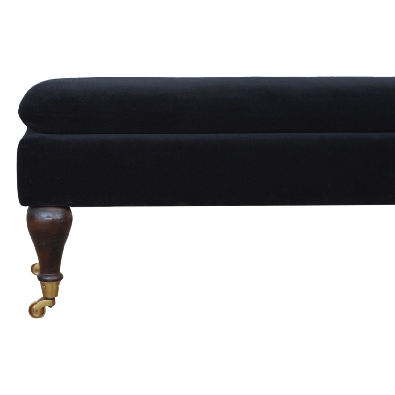 Black Velvet Castor Bench - Image 8