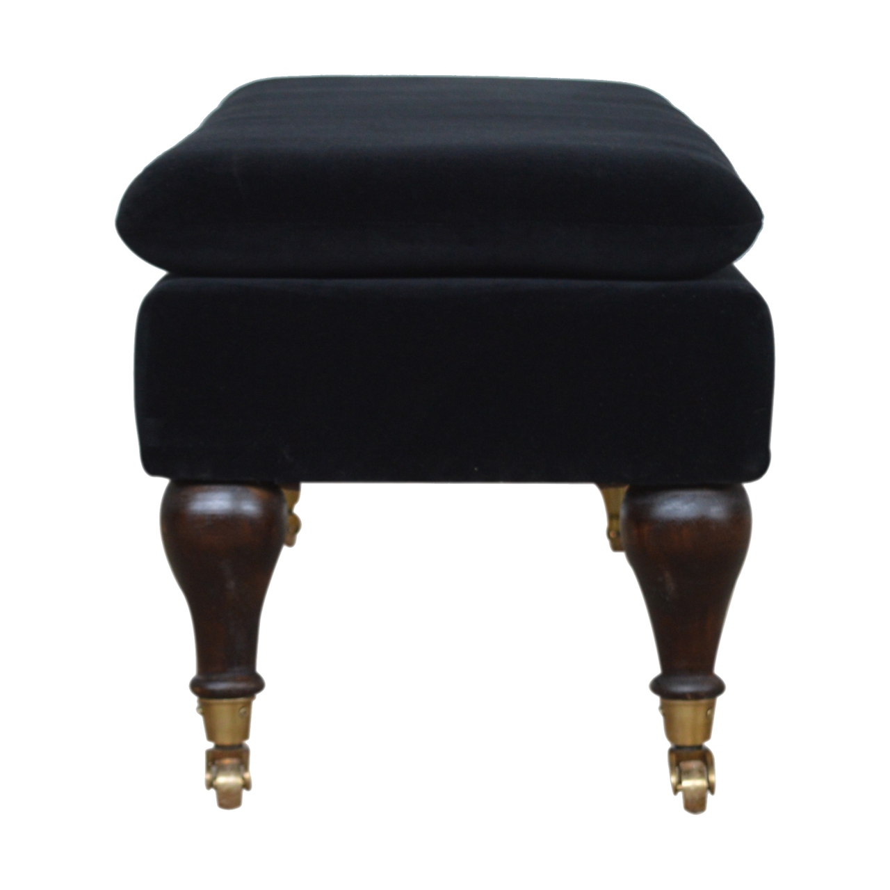 Black Velvet Castor Bench - Image 9