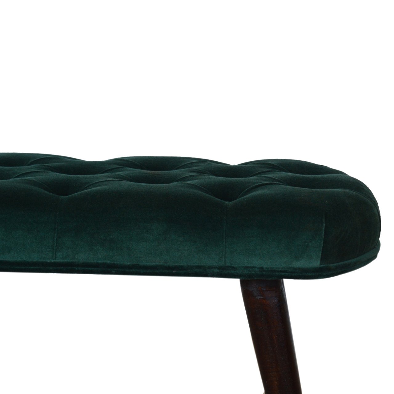 Emerald Velvet Deep Button Bench - Image 8