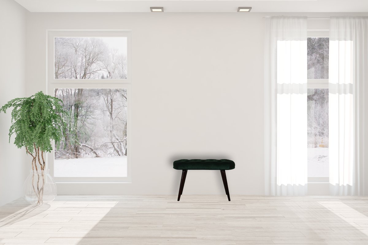 Emerald Velvet Deep Button Bench - Image 11